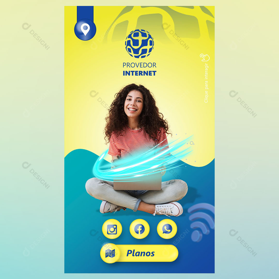 Cartão Interativo Telecom Provedor de Internet PPTX Editável