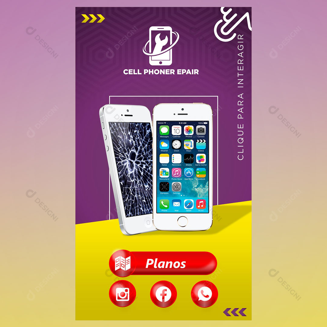 Cartão Interativo Assistência Técnica de Celulares PPTX Editável