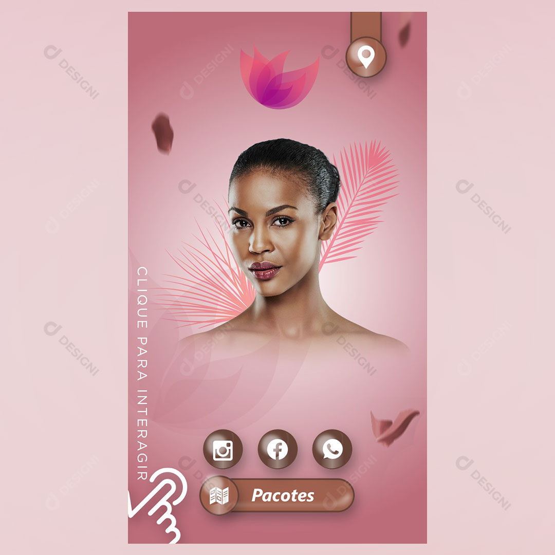 Cartão Interativo Beleza Mulher PPTX Editável