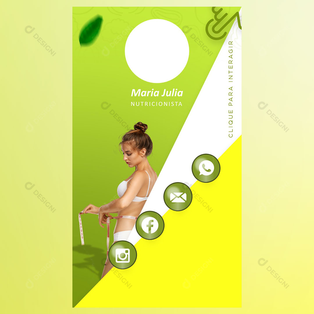 Cartão Interativo Nutricionista PPTX Editável