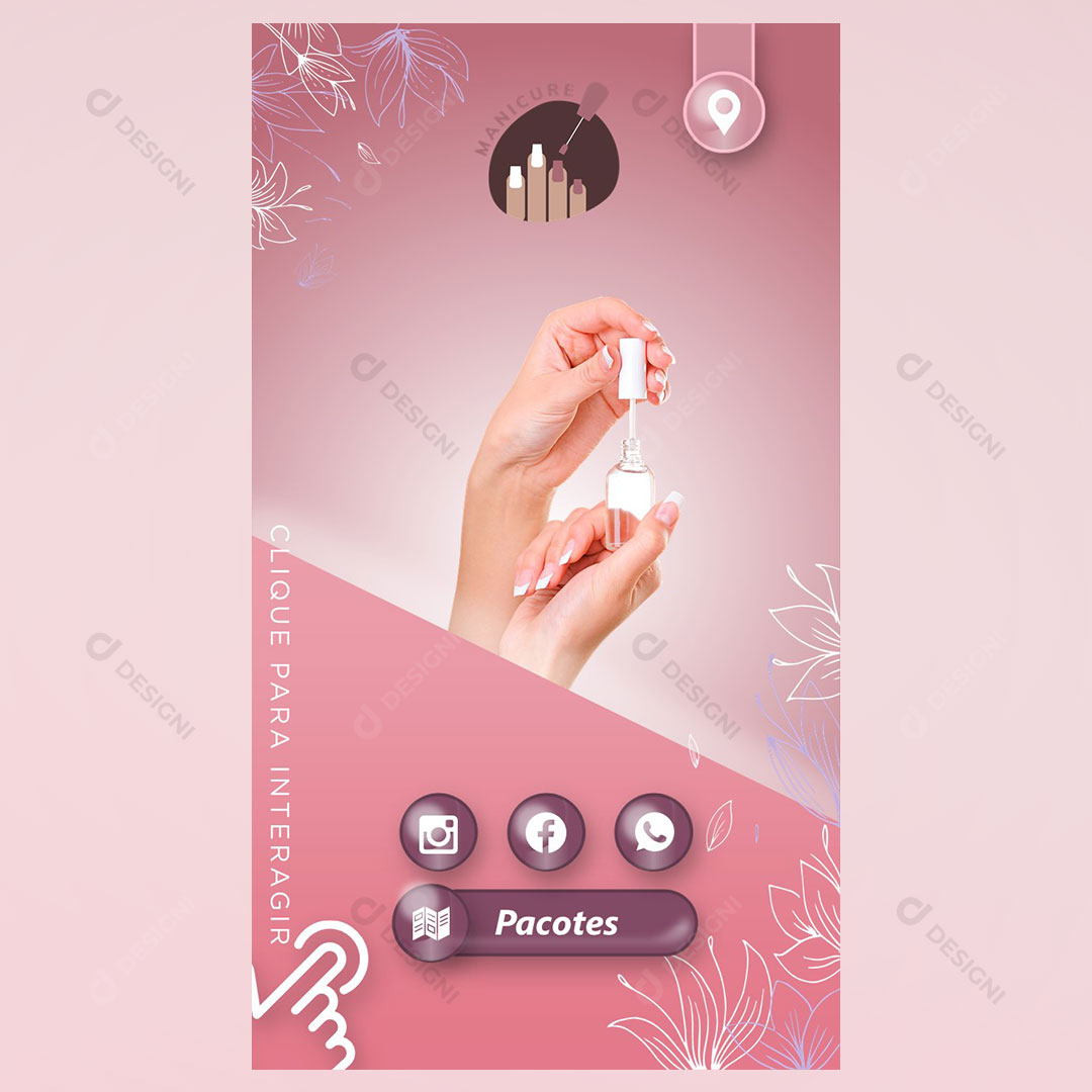 Cartão Interativo Manicure PPTX Editável