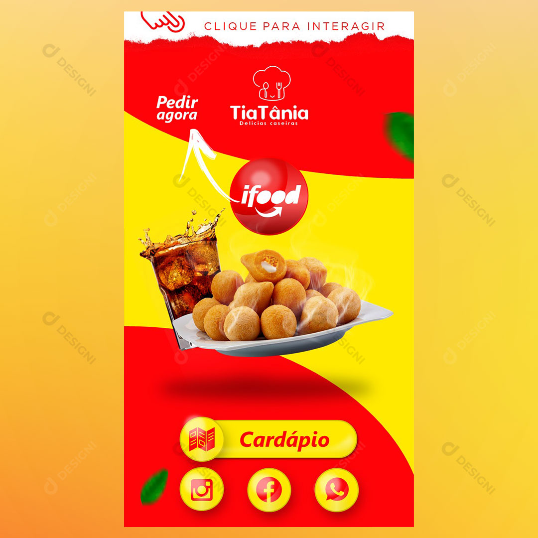 Cartão Interativo Salgados PPTX Editável