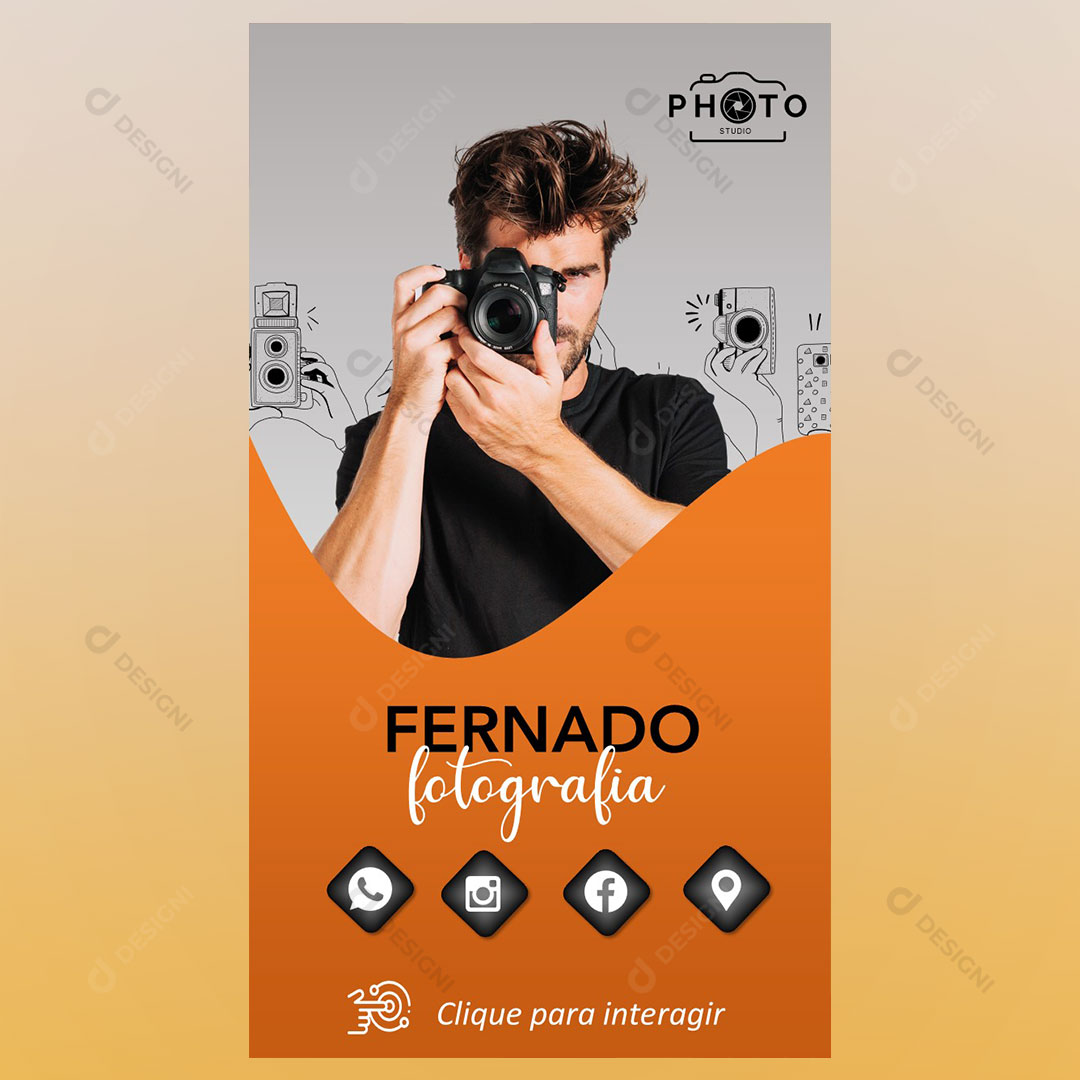 Cartão Interativo Fotógrafo Fotografia PPTX Editável