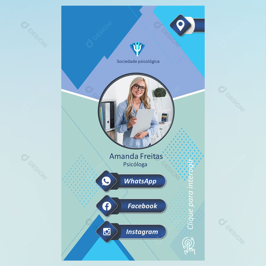 Cartão Interativo Psicóloga PPTX Editável