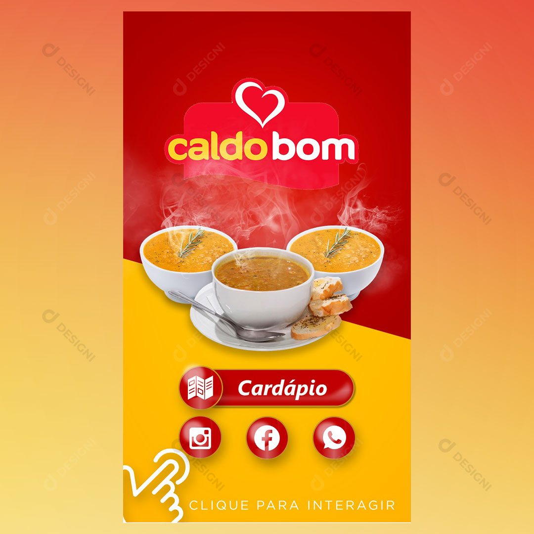 Cartão Interativo Caldos PPTX Editável