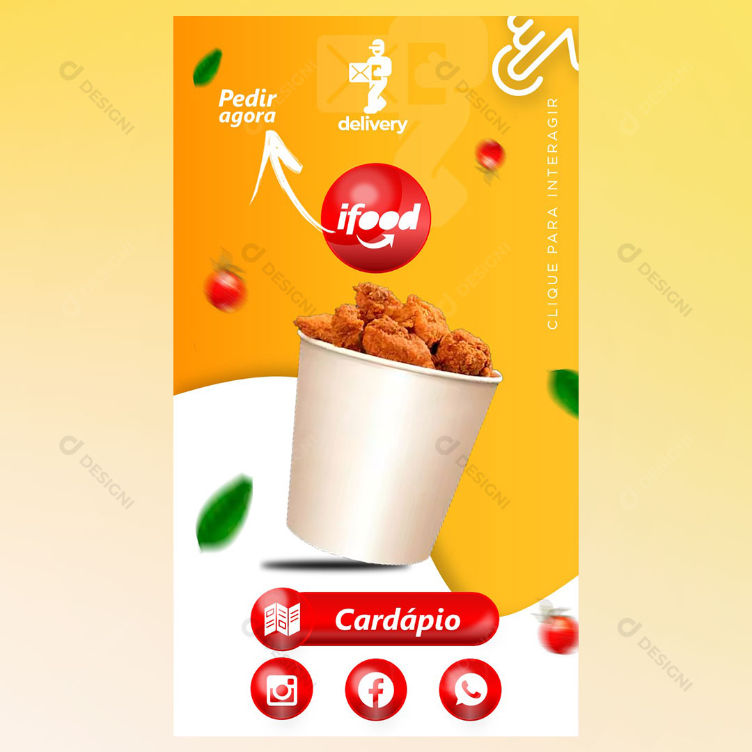 Cartão Interativo Frango Frito PPTX Editável