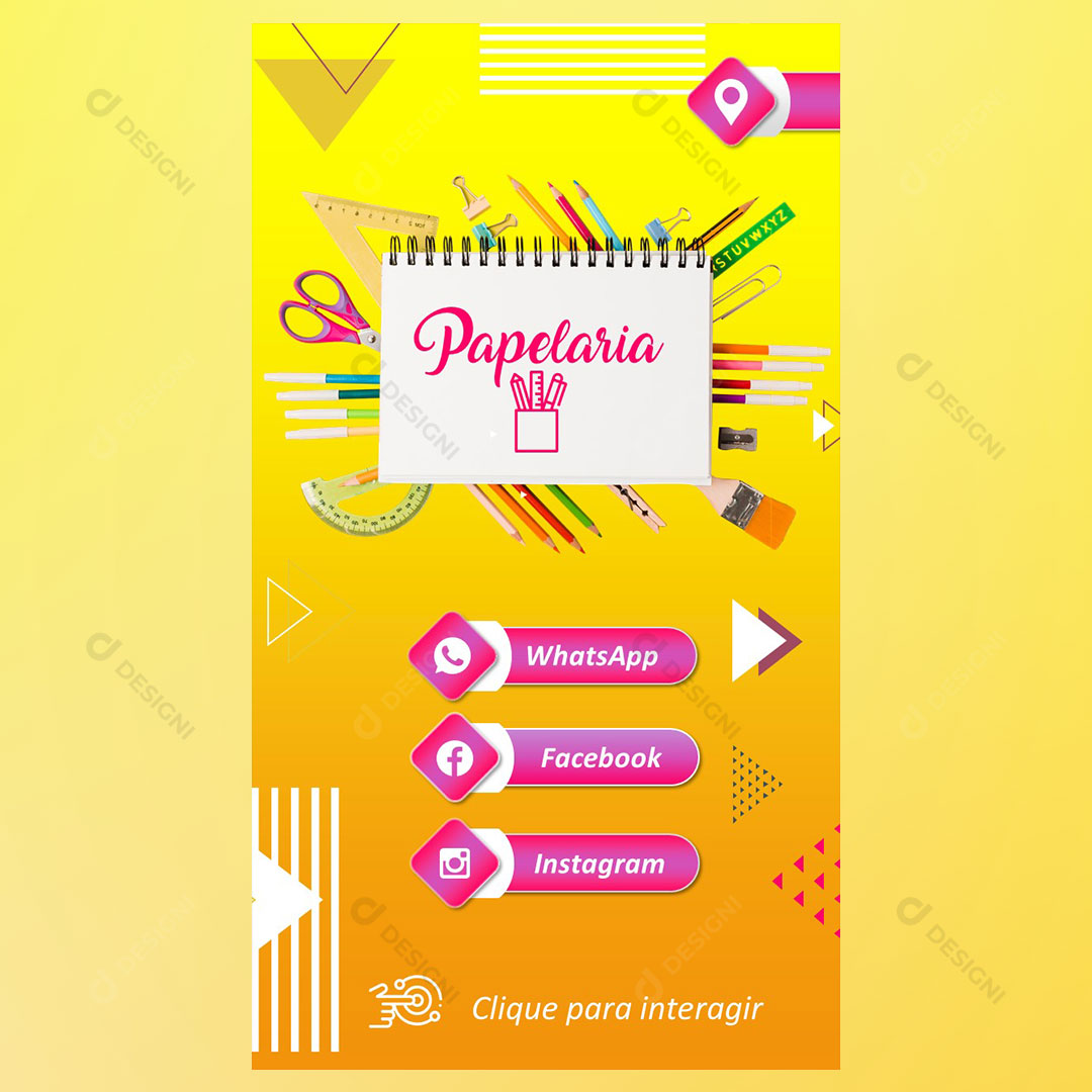 Cartão Interativo Papelarias PPTX Editável