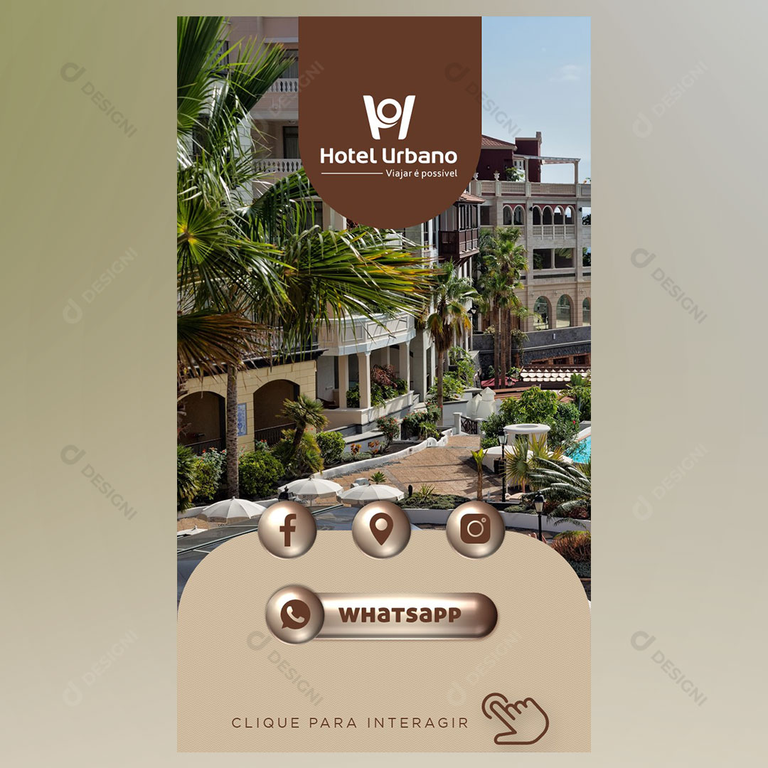Cartão Interativo Hotel Pousada PPTX Editável