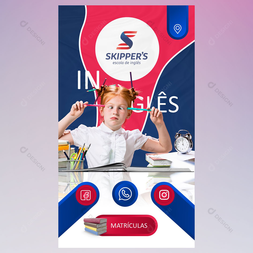 Cartão Interativo Aulas de Inglês PPTX Editável