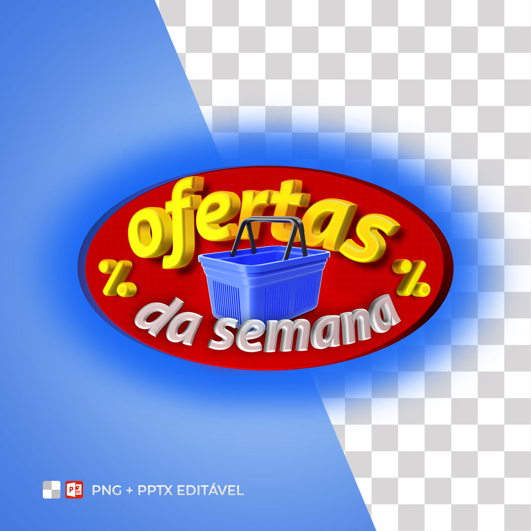 Selo 3D Ofertas da Semana PPTX Editável + PNG Sem Fundo