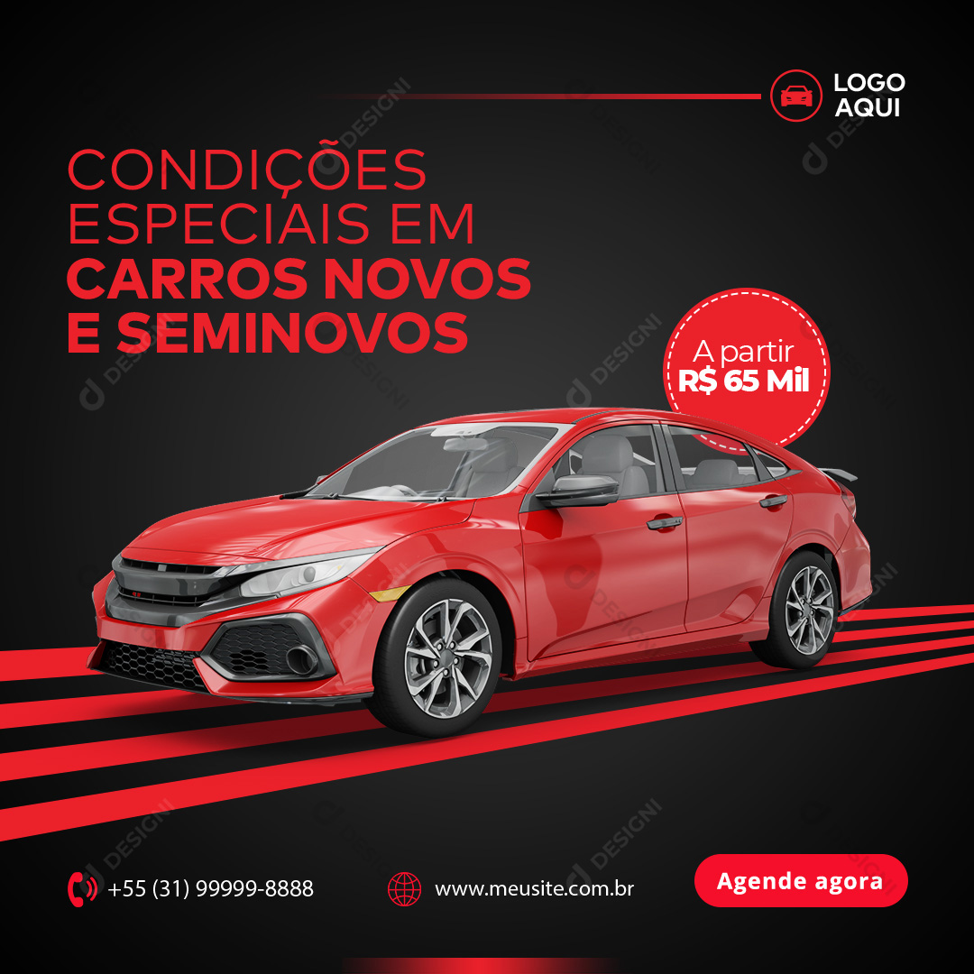 Concessionárias de Carros Social Media PSD Editável Condições Especiais