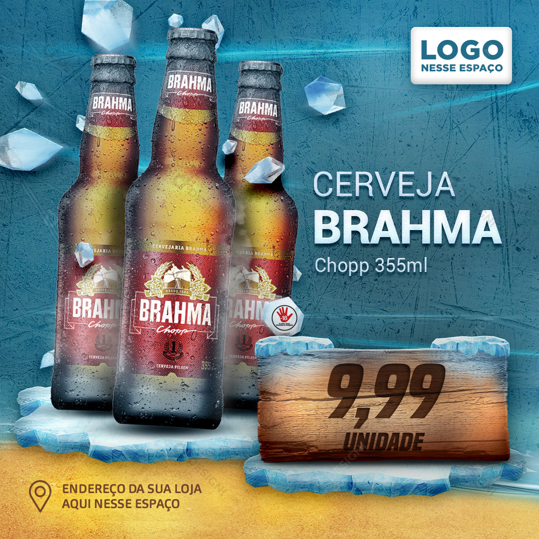 Cerveja Brahma Chopp 355ml Social Media PSD Editável