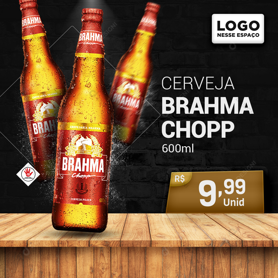 Cerveja Brahma Chopp 600ml Social Media PSD Editável