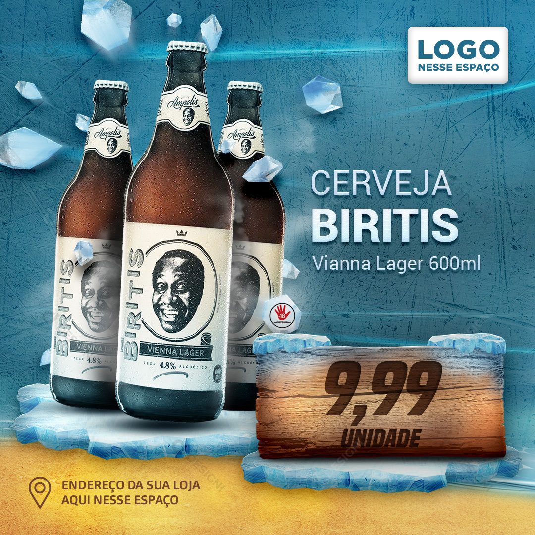Cerveja Biritis 600ml Social Media PSD Editável