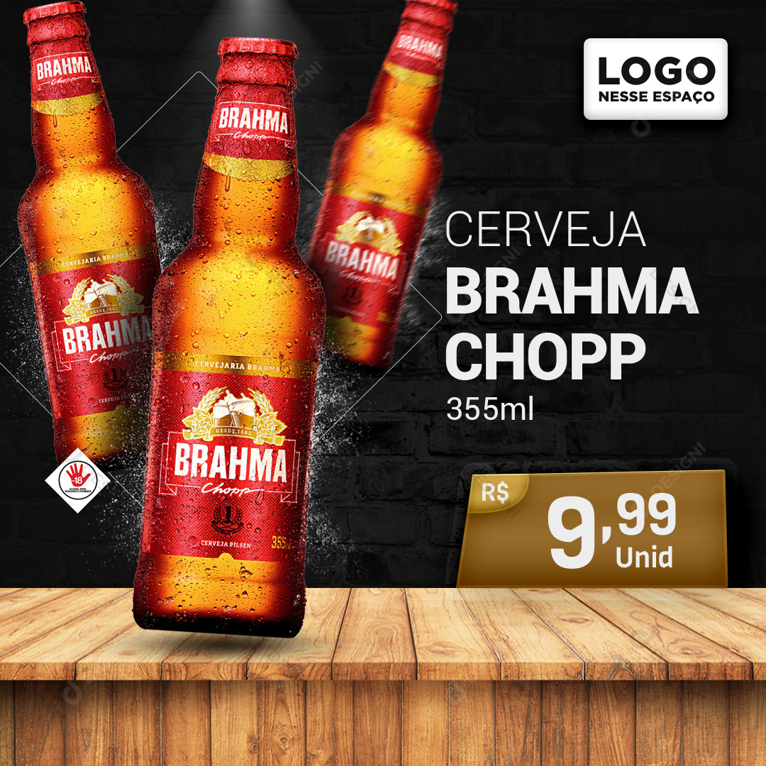 Cerveja Brahma Chopp 355ml Social Media PSD Editável