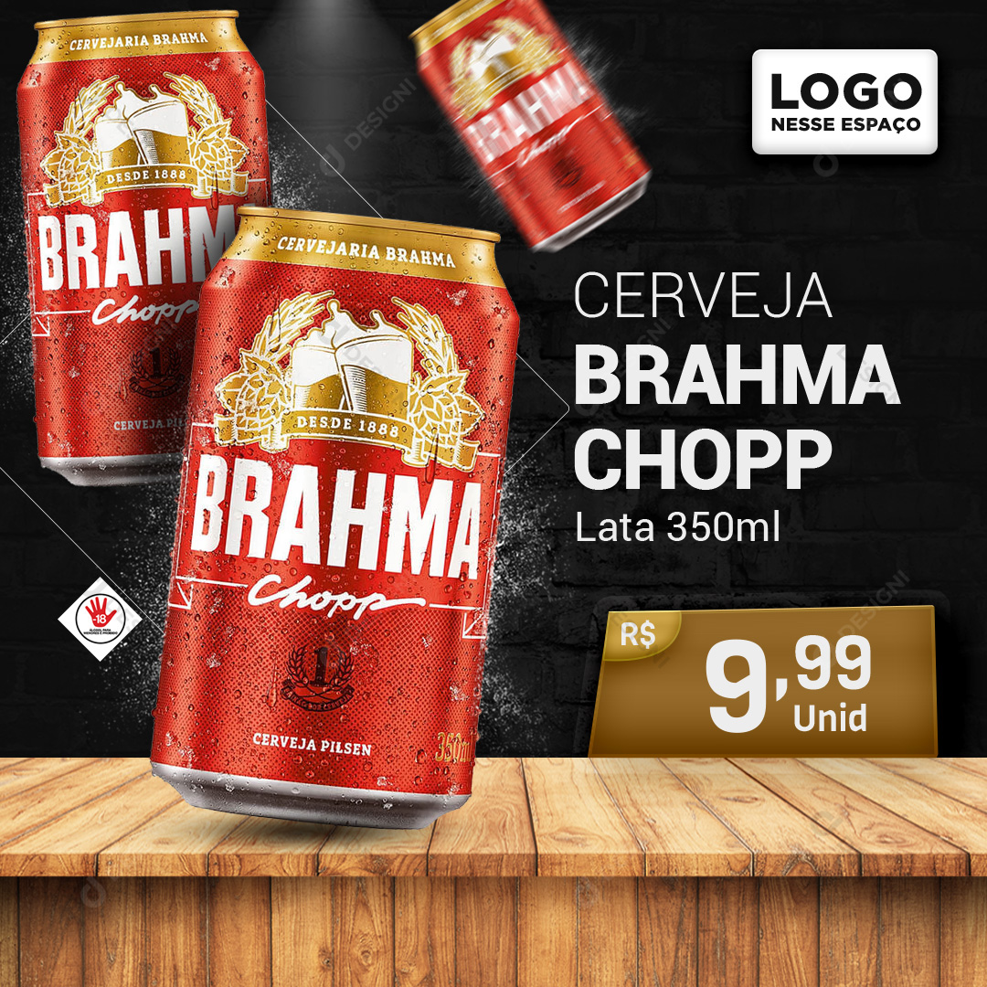 Cerveja Brahma Chopp Lata 350ml Social Media PSD Editável