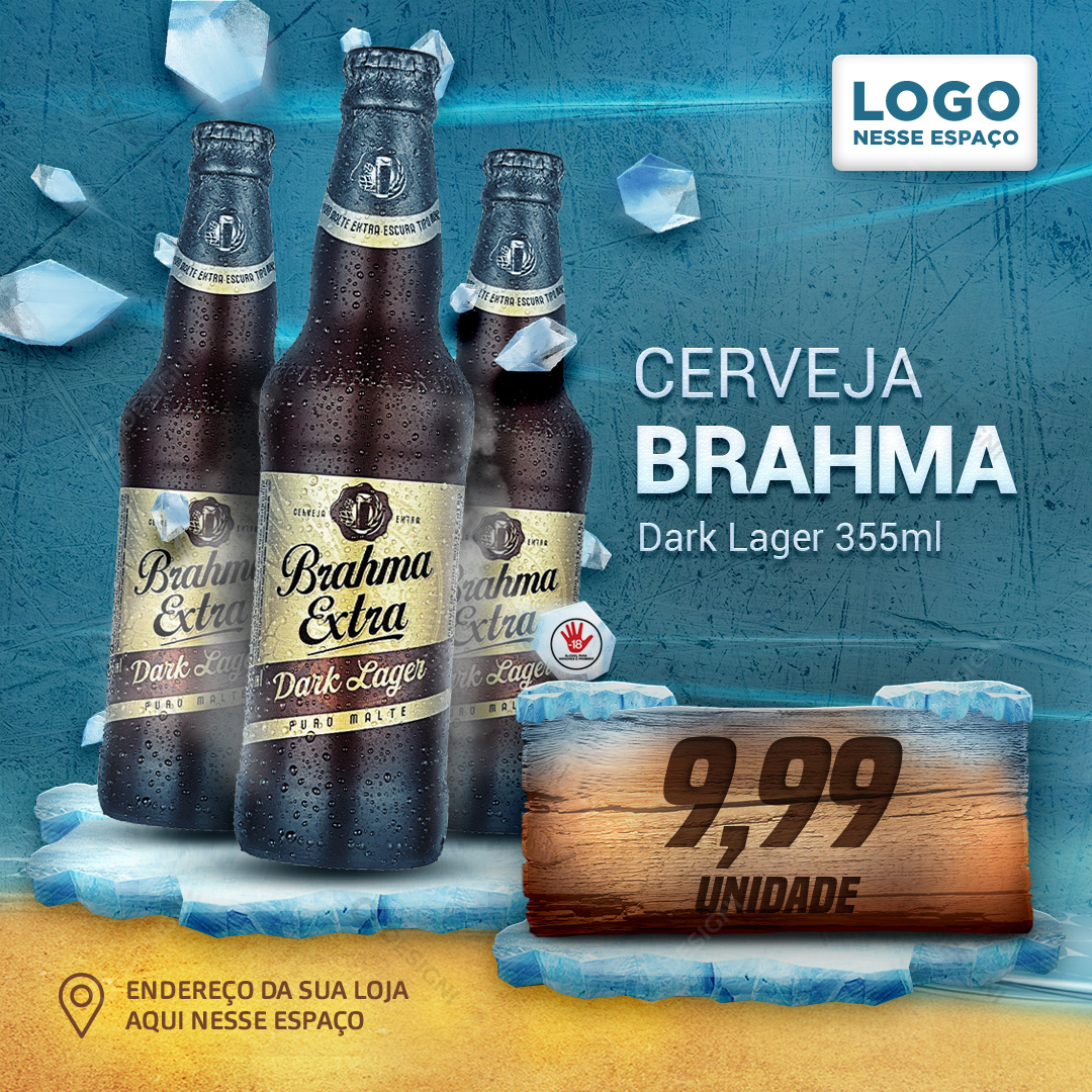 Cerveja Brahma Dark Lager 355ml Social Media PSD Editável