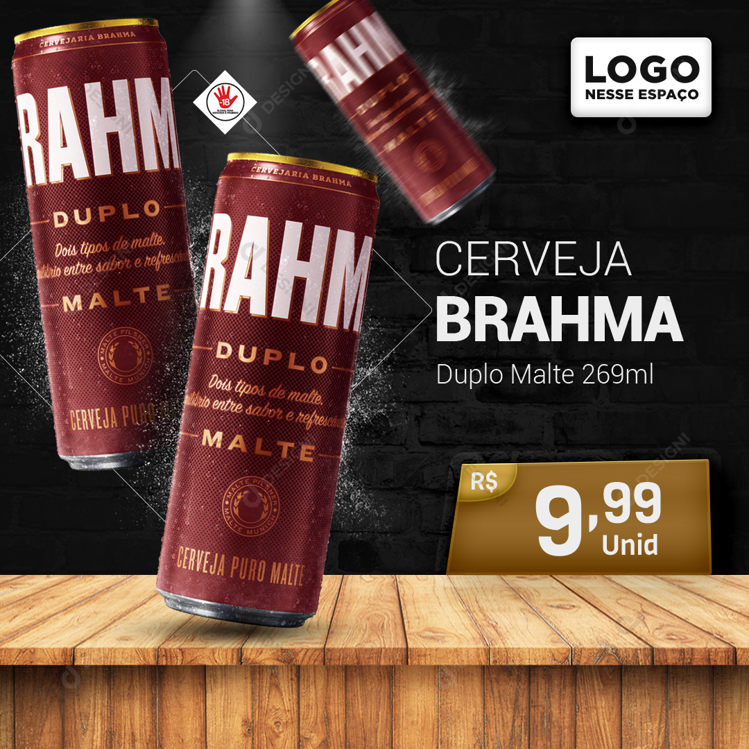 Cerveja Brahma Duplo Malte 269ml Social Media PSD Editável