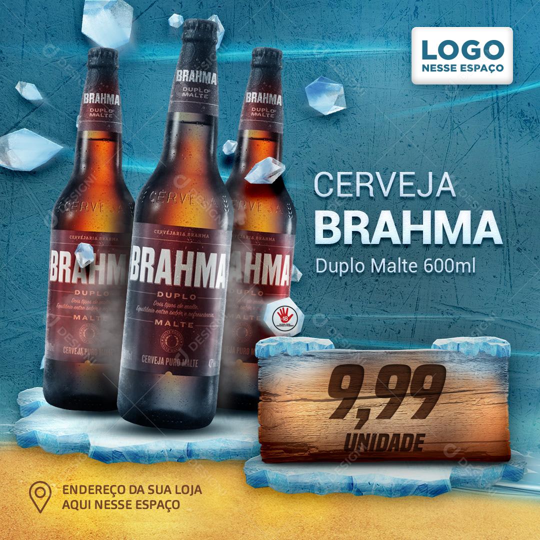 Cerveja Brahma Duplo Malte 600ml Social Media PSD Editável