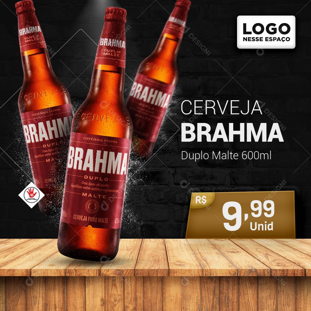 Cerveja Brahma Duplo Malte 600ml Social Media PSD Editável