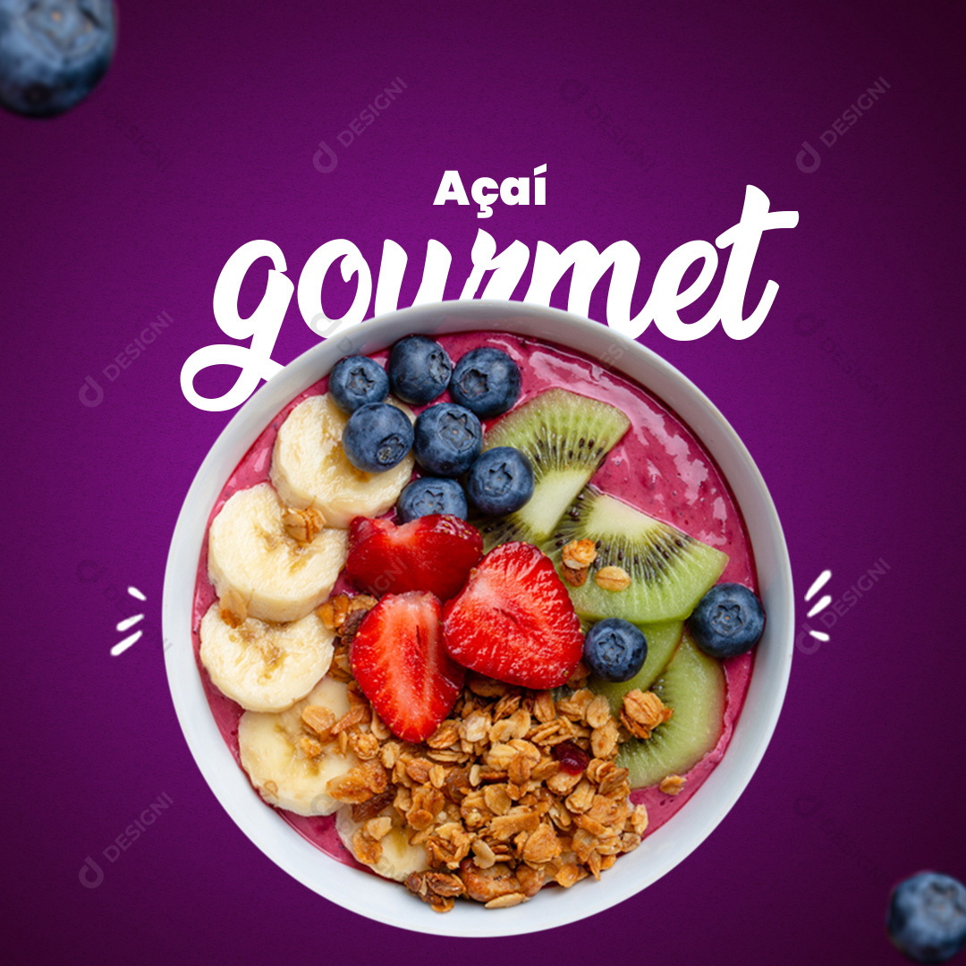 Açai Açaiteria Social Media PSD Editável Sorveteria