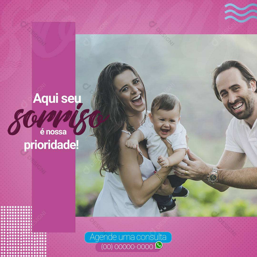 Seu Sorriso É a Nossa Prioridade Social Media PSD Editável Dentistas