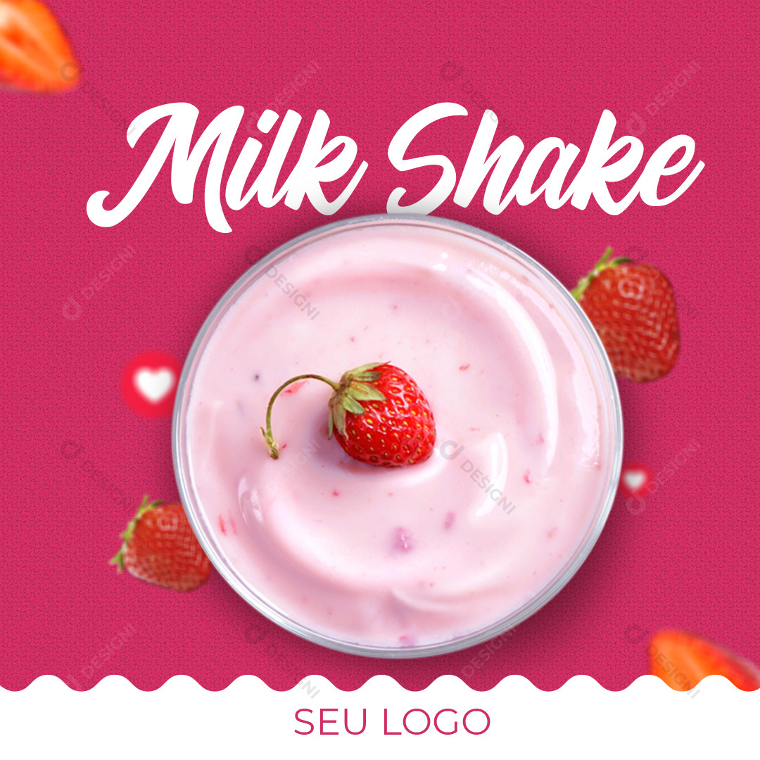 Milk Shake Sorveterias Social Media PSD Editável