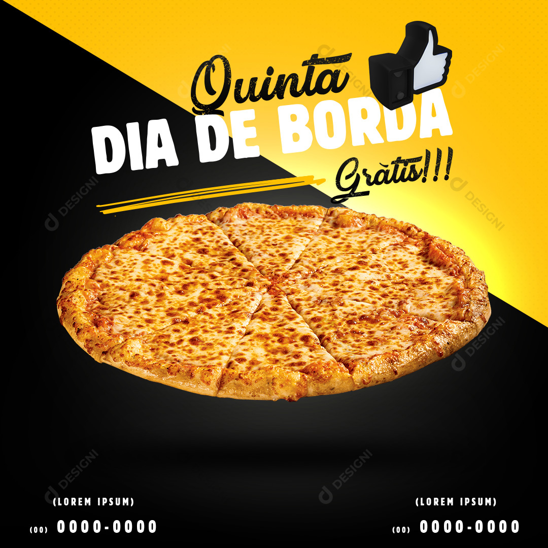 Pizza Pizzaria Borda Social Media PSD Editável