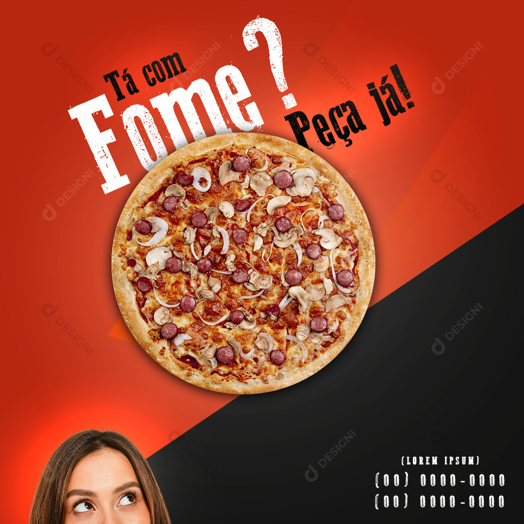 Peça Já Pizza Pizzarias Social Media PSD Editável Delivery