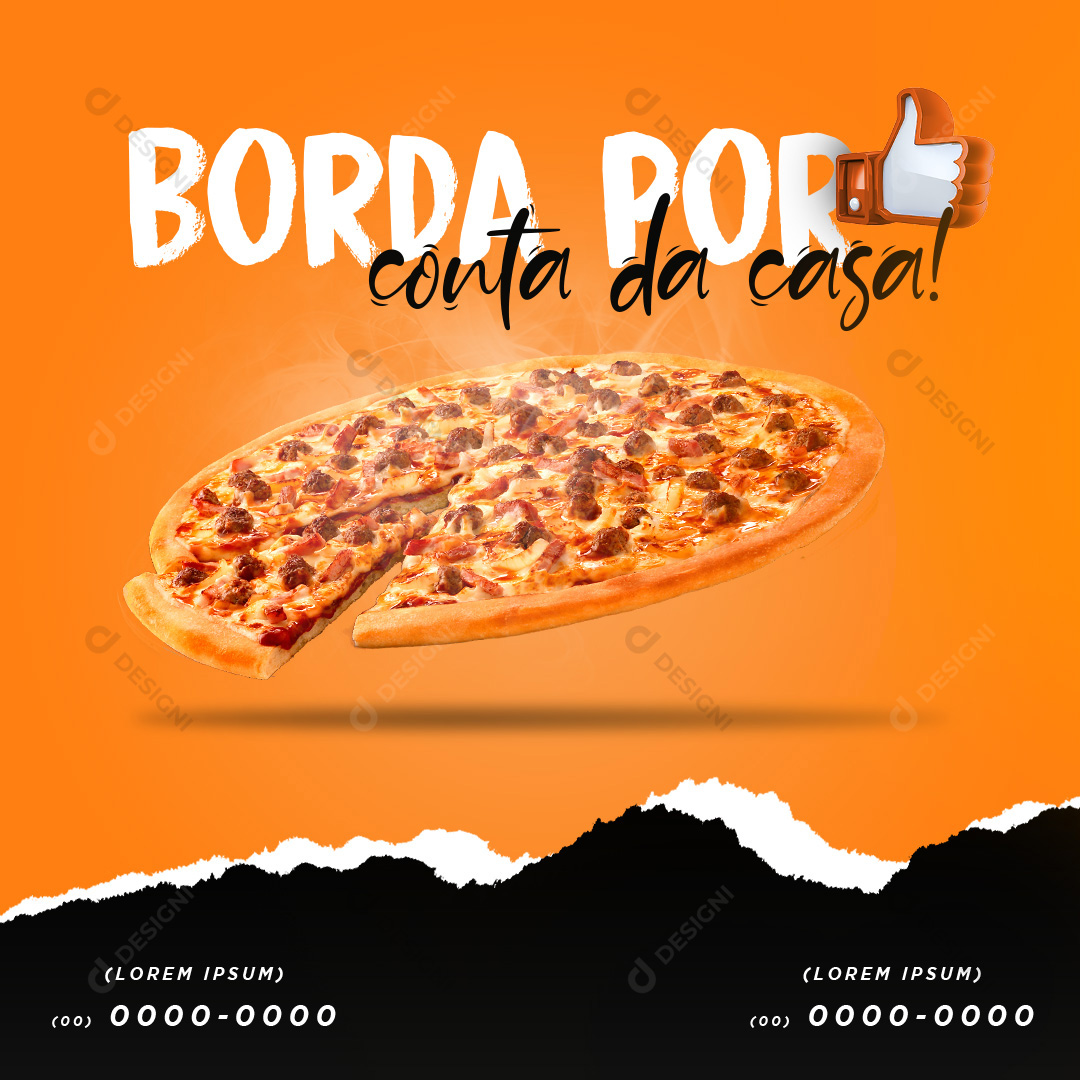 Pizza Pizzarias Social Media PSD Editável Bordas