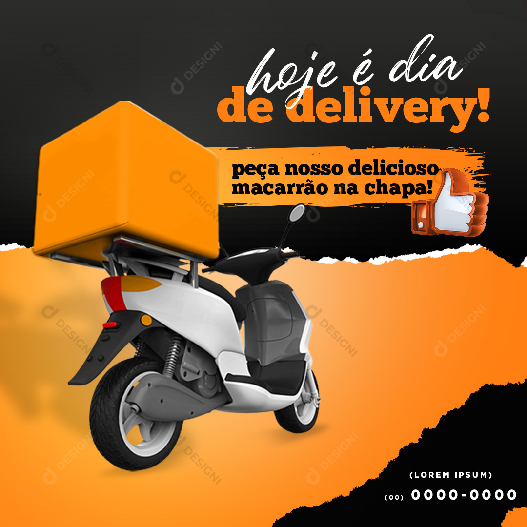 Macarrão na Chapa Delivery Social Media PSD Editável