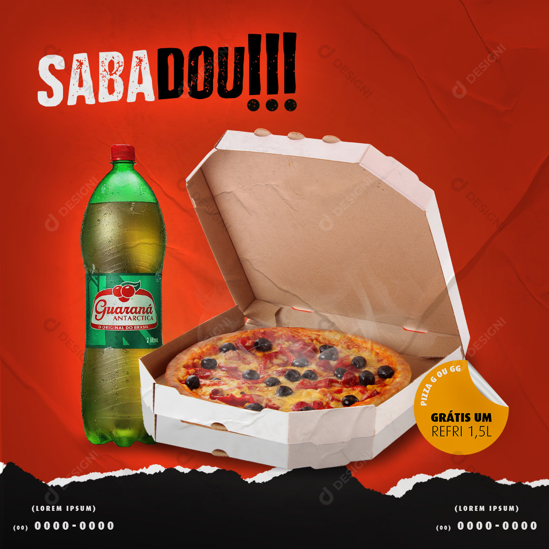 Sabadou com Pizza Social Media PSD Editável Delivery