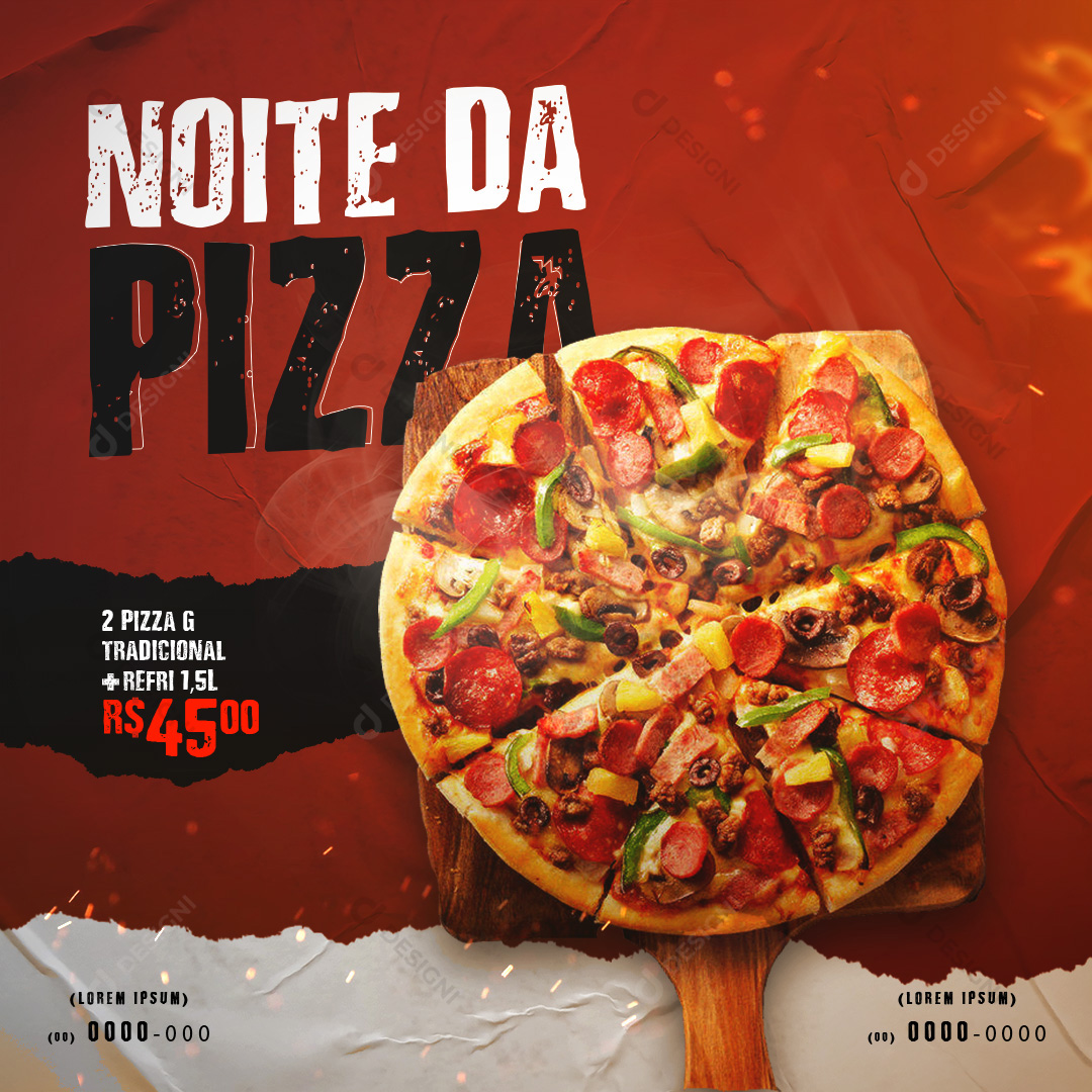 Noite do Pizza Social Media PSD Editável