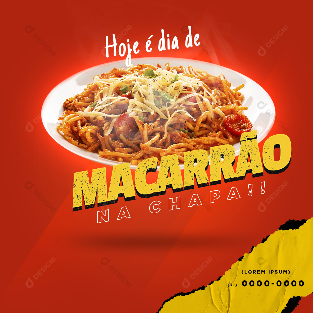 Macarrão na Chapa Social Media PSD Editável