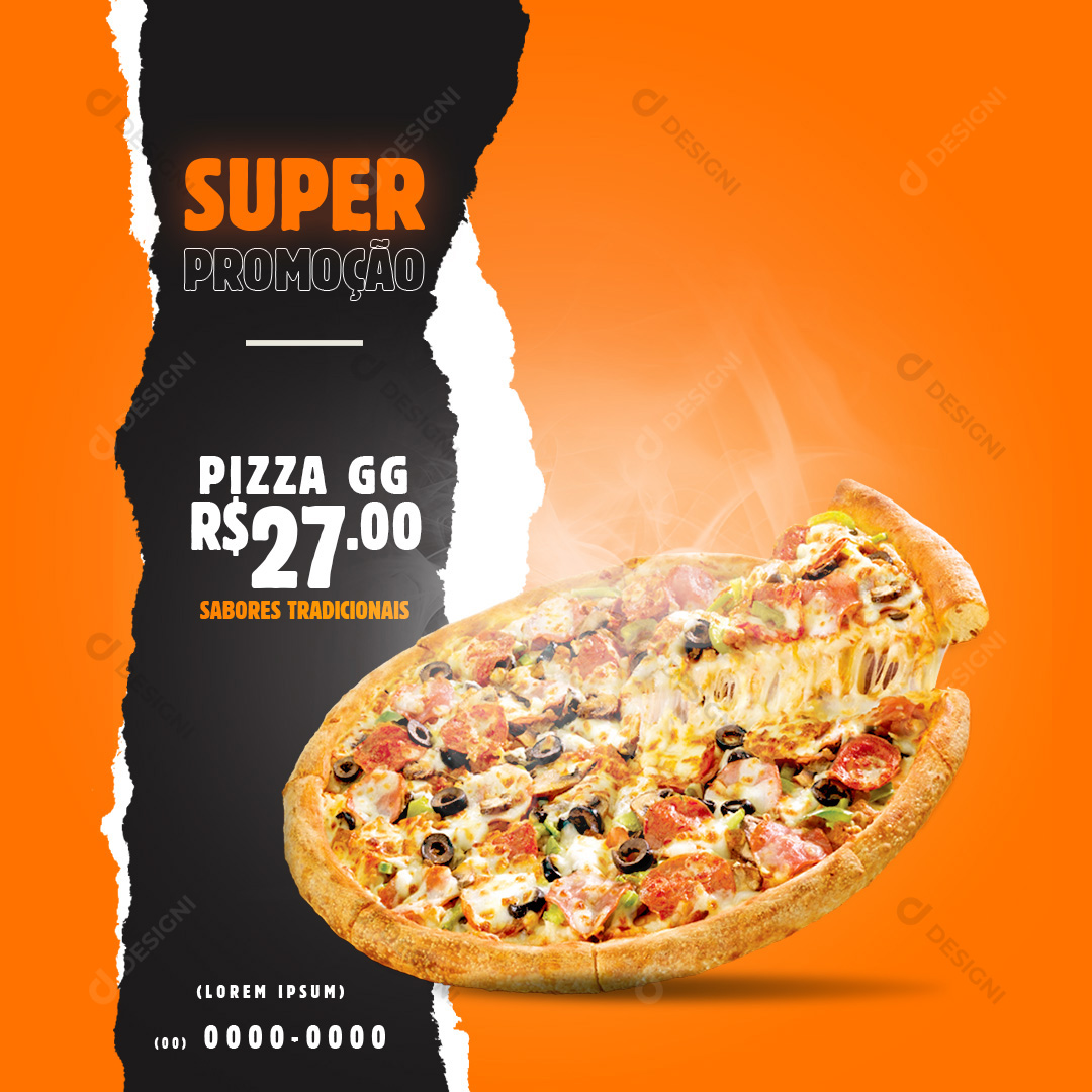 Pizza Pizzarias Social Media PSD Editável Promoções