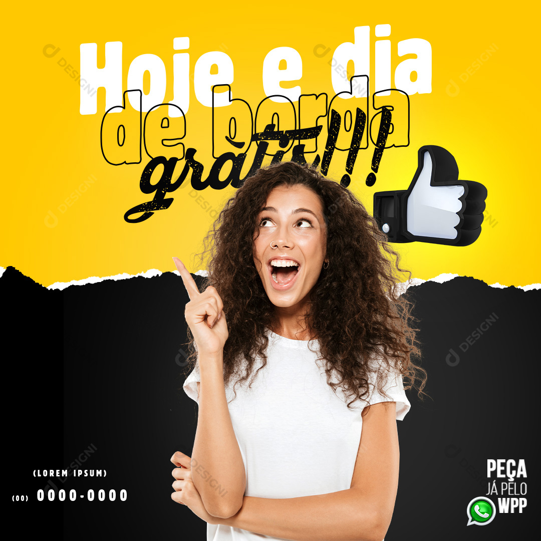 Pizza Borda Grátis Pizzaria Social Media PSD Editável