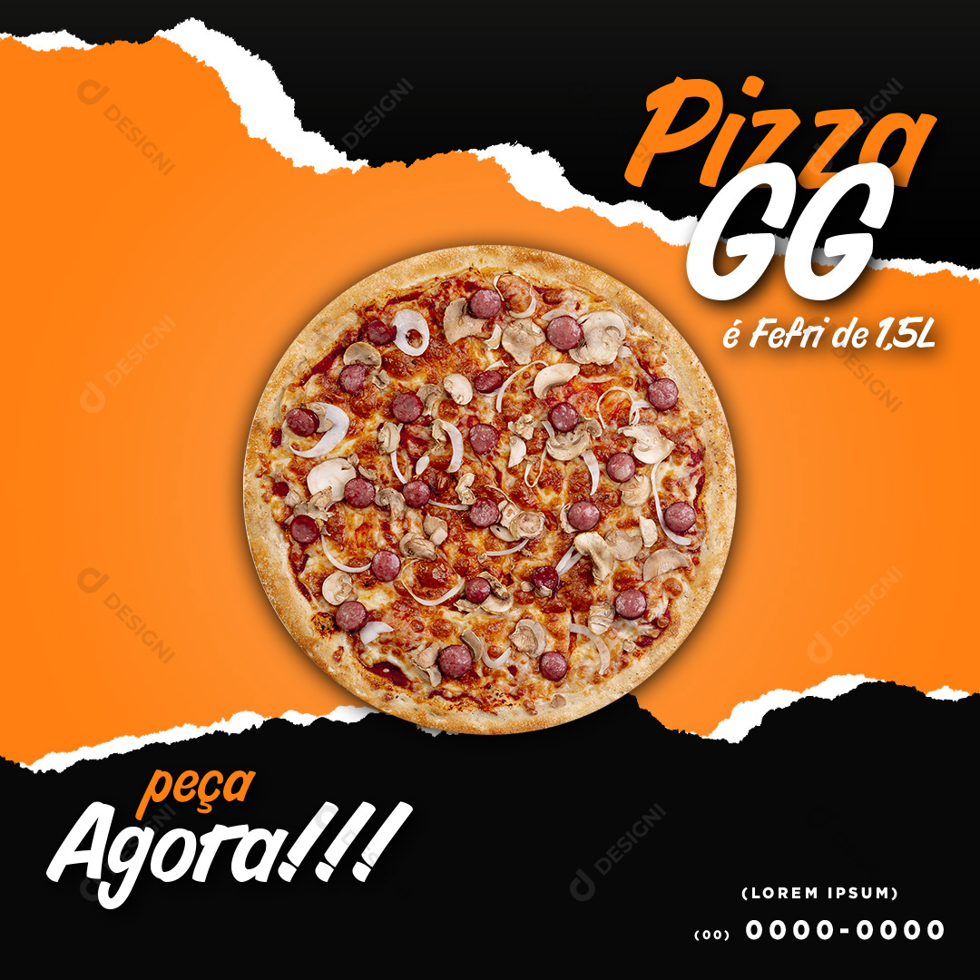 Pizza GG Pizzarias Social Media PSD Editável Deliverys