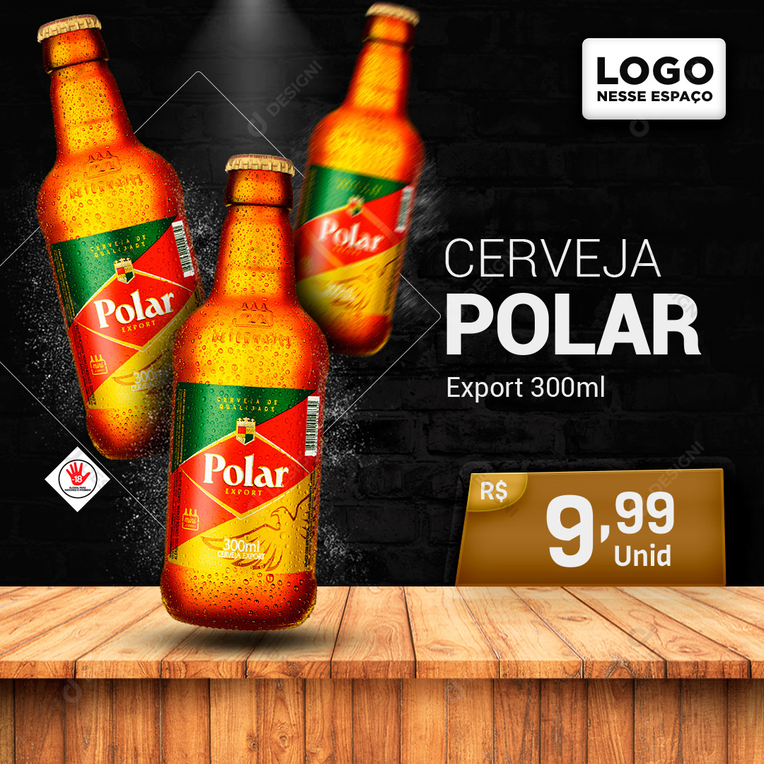 Cerveja Schin Polar 300ml Social Media PSD Editável