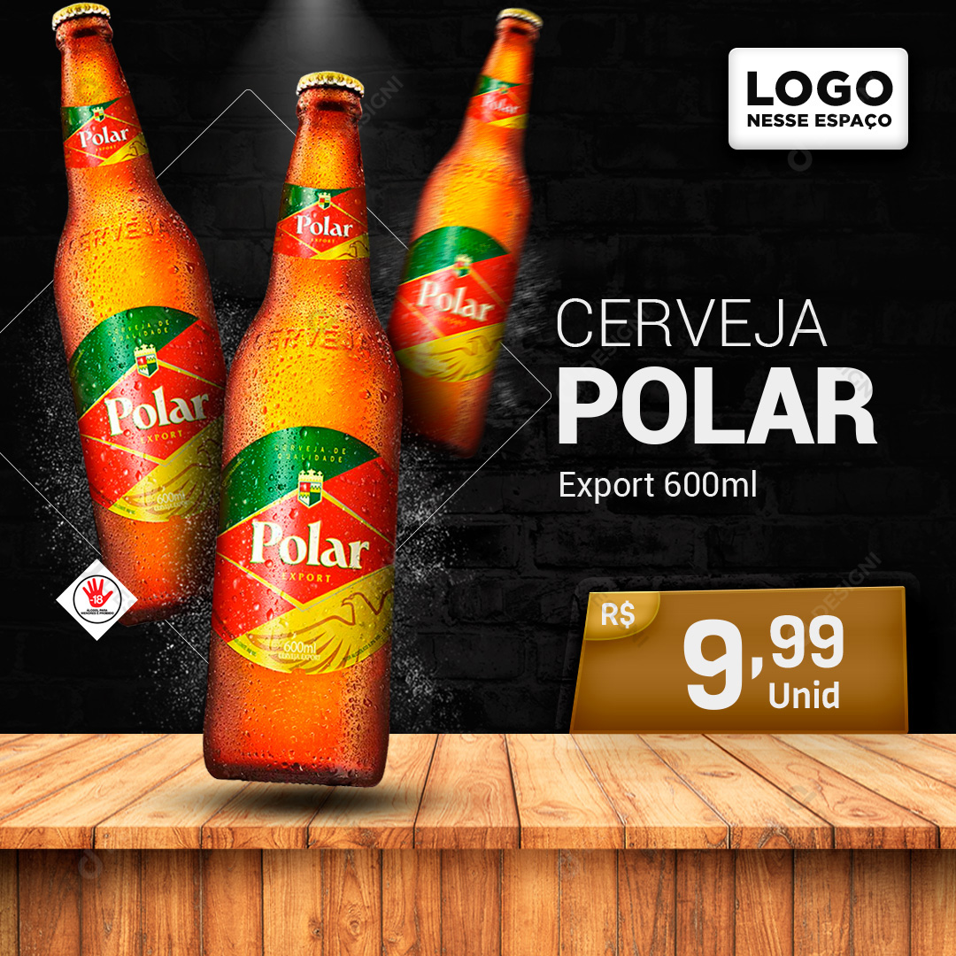 Cerveja Schin Polar 600ml Social Media PSD Editável