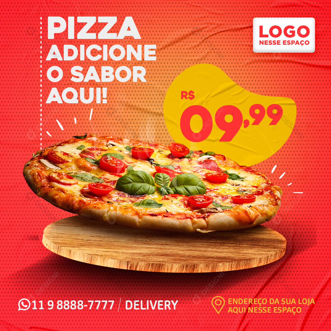 Pizza Pizzarias Social Media PSD Editável Deliverys