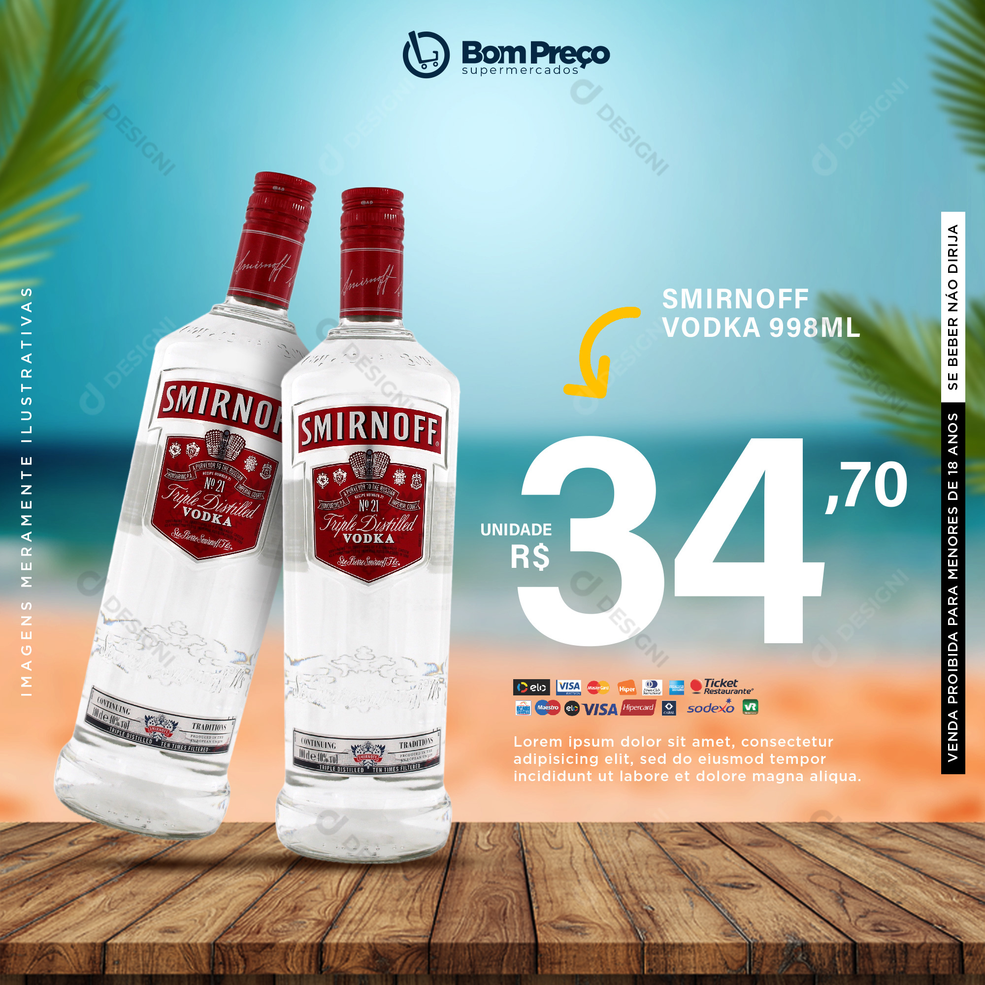 Smirnoff Vodka Social Media PSD Editável
