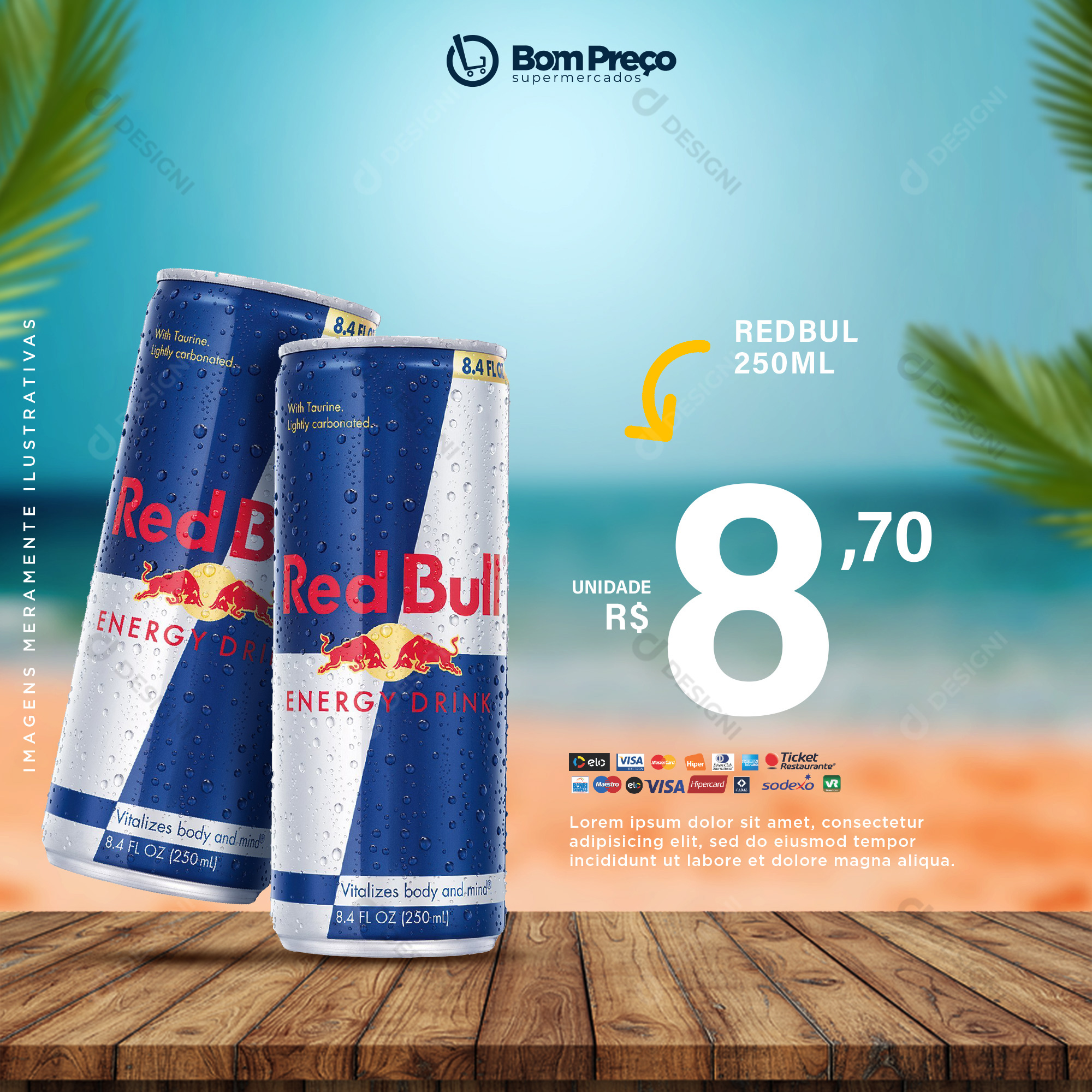 Red Bull Energético Social Media PSD Editável