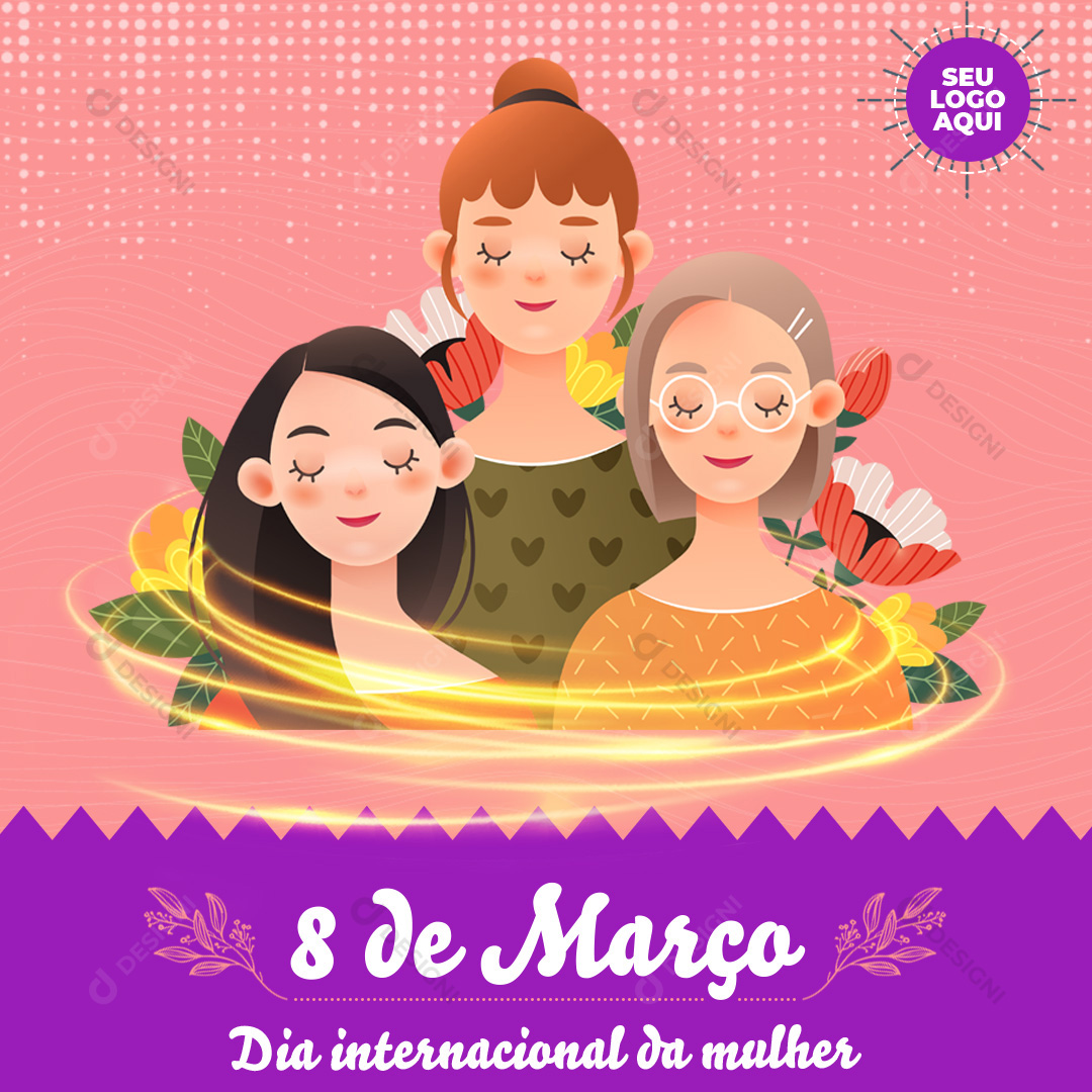 Dia Internacional da Mulher Social Media PSD Editável