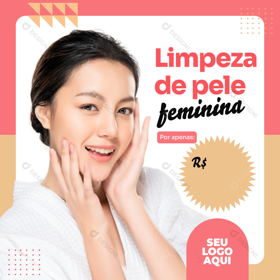 Limpeza de Pele Feminina Social Media PSD Editável Estética