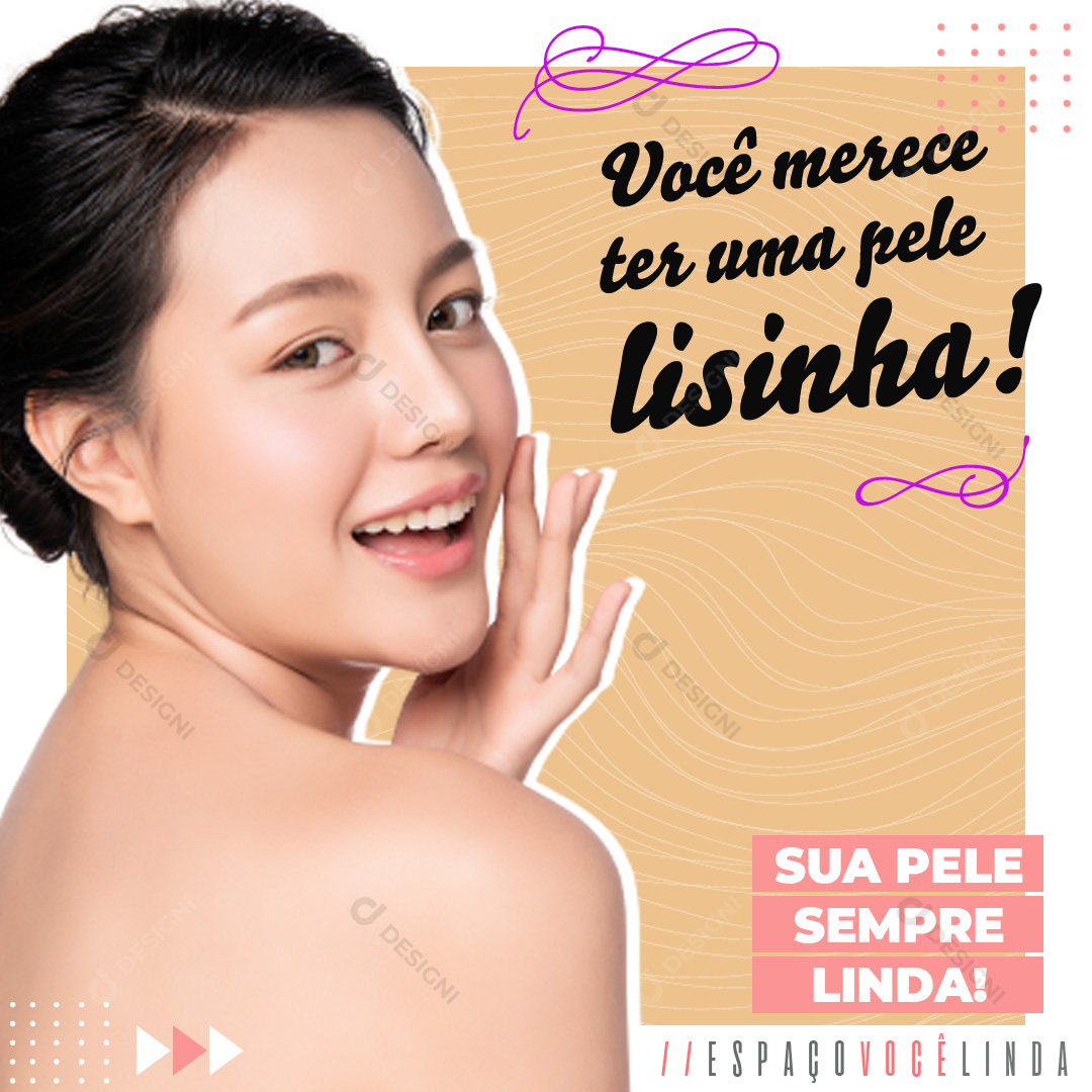 Você Merece Ter Uma Pele Limpinha Social Media PSD Editável Limpeza de Pele