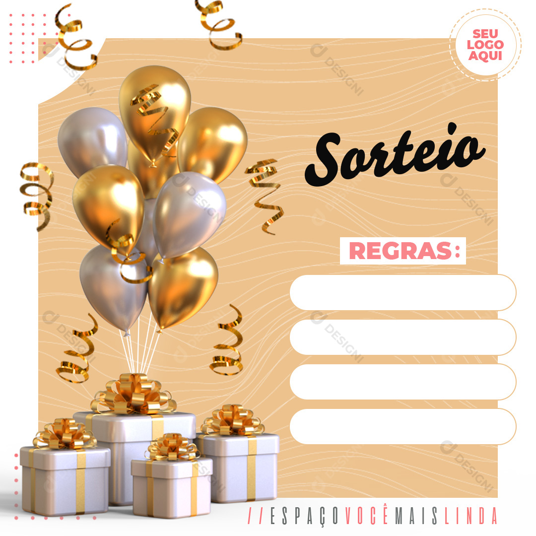 Sorteio Procedimentos Estéticos Social Media PSD Editável