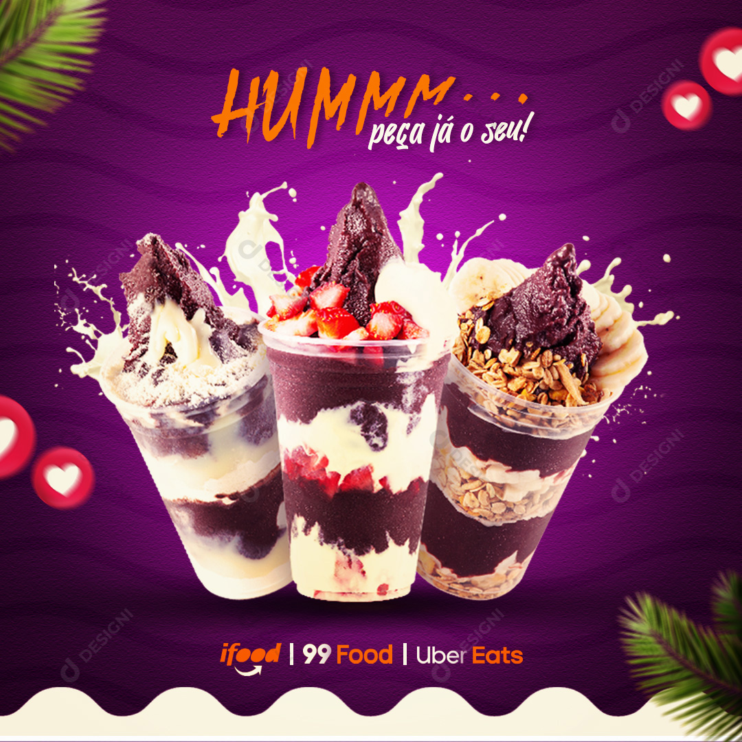 Açai Açaiteria Social Media PSD Editável Sorveteria Deliverys