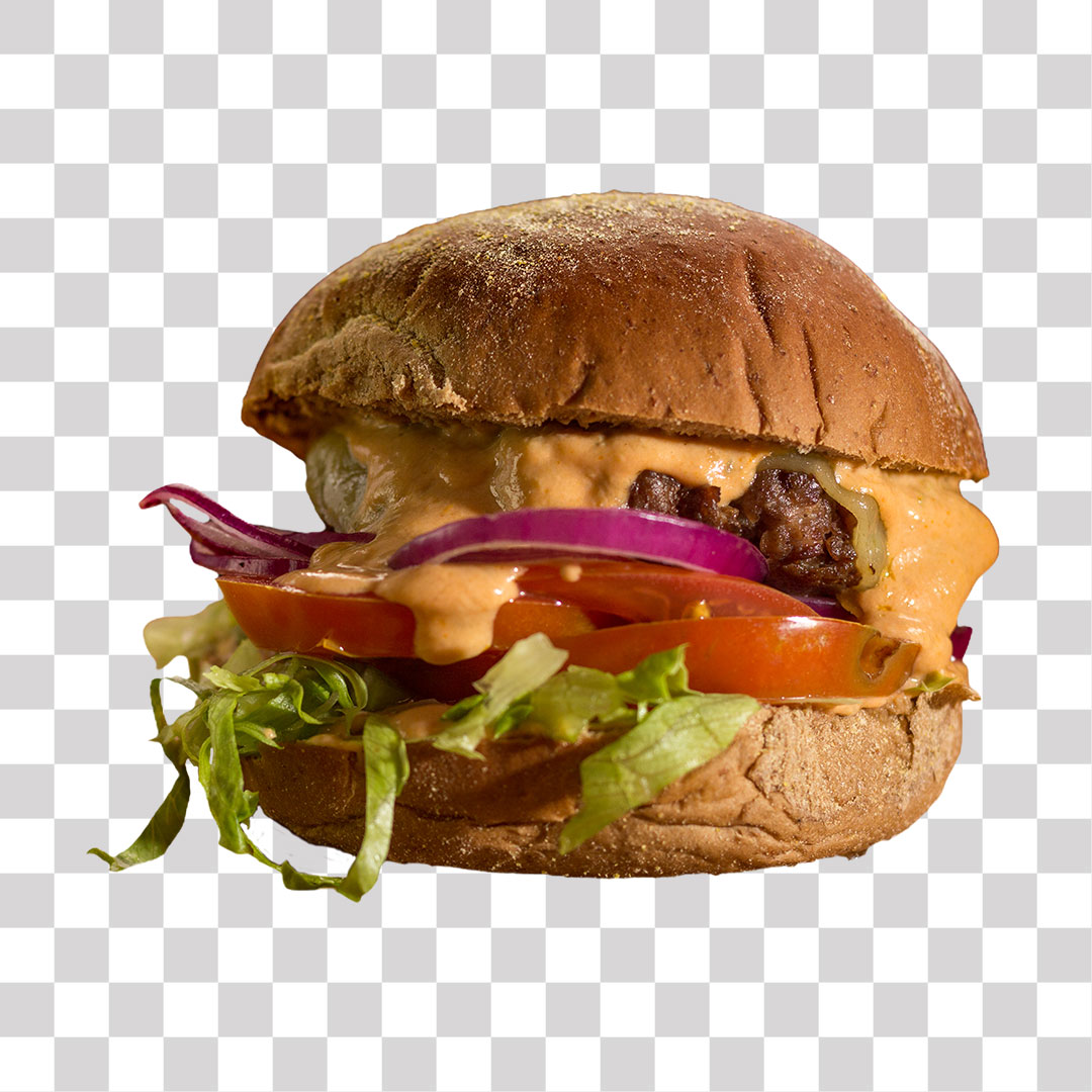 Hambúrguer Artesanal Caseiro PNG Sem Fundo Transparente
