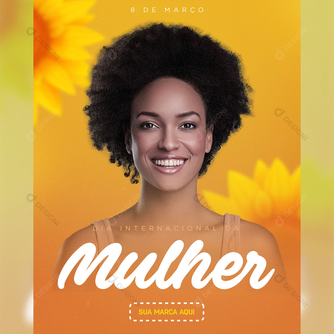 Dia da Mulher 8 de Março Social Media Post PSD Editável