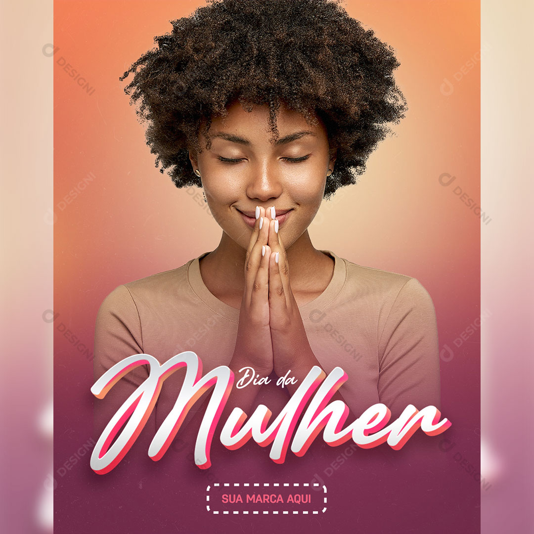 Dia da Mulher 8 de Março Social Media Post PSD Editável